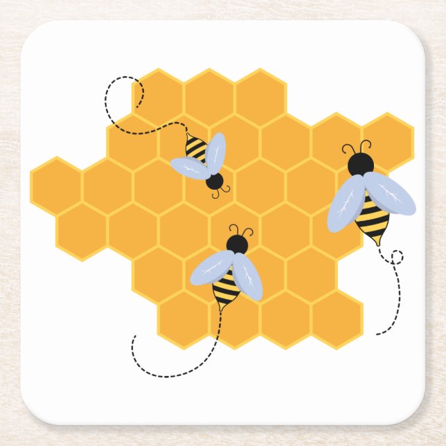 Dessous-de-verre Carré En Papier Bee Hive (Devant)