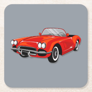 Dessous-de-verre Carré En Papier Bel ensemble de Dessous de verre de voitures ancie