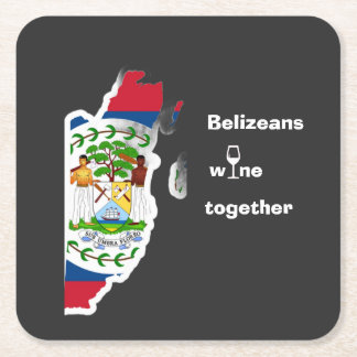 Dessous-de-verre Carré En Papier Belizeans Wine Together Shirt