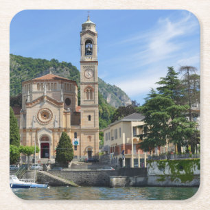 Dessous-de-verre Carré En Papier Belle Tremezzo Lac de Côme Italie