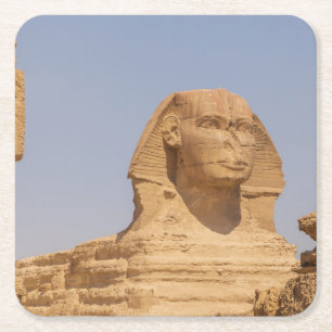 Dessous-de-verre Carré En Papier Belle vue de l'ancien grand Sphinx en Egypte