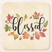 Béni En Calligraphie Noire Et Feuilles D'Automne