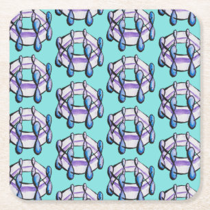 Dessous-de-verre Carré En Papier Benzene Molecule Motif Chimie organique Art