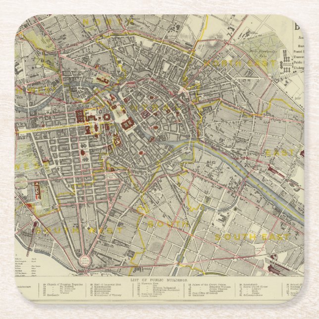 Dessous-de-verre Carré En Papier Berlin (Devant)
