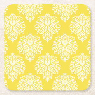 Dessous-de-verre Carré En Papier Beurre Jaune Chalet Sud Damas