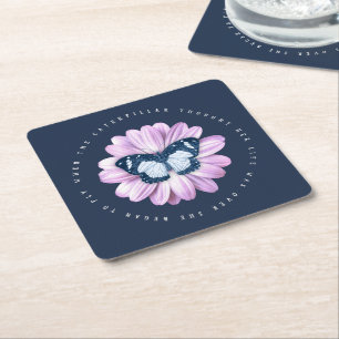 Dessous-de-verre Carré En Papier Beurre mignon sur citation Inspirationnelle Rose D