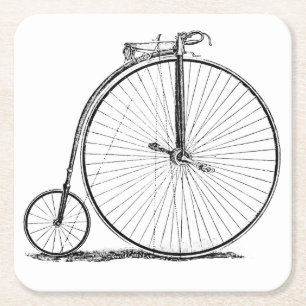 Dessous-de-verre Carré En Papier Bicyclette à grande roue Penny Farthing