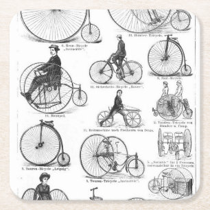 Dessous-de-verre Carré En Papier Bicyclette à grande roue Penny Farthing