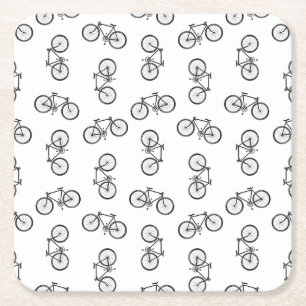 Dessous-de-verre Carré En Papier Bicyclettes éparpillées Imprimer Motif PERSONNAL