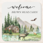 Dessous-de-verre Carré En Papier Bienvenue Watercolor Forest Cabine Home Location<br><div class="desc">Cette conception peut être personnalisée dans la zone fournie en modifiant la photo et/ou le texte. Vous pouvez également le customiser en cliquant sur Personnaliser ce Modèle, puis en choisissant l'option cliquer pour customiser et supprimer ou modifier la couleur de l'arrière - plan, ajouter du texte, modifier la couleur ou...</div>