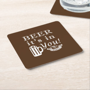 Dessous-de-verre Carré En Papier Bière C'est en Vous B
