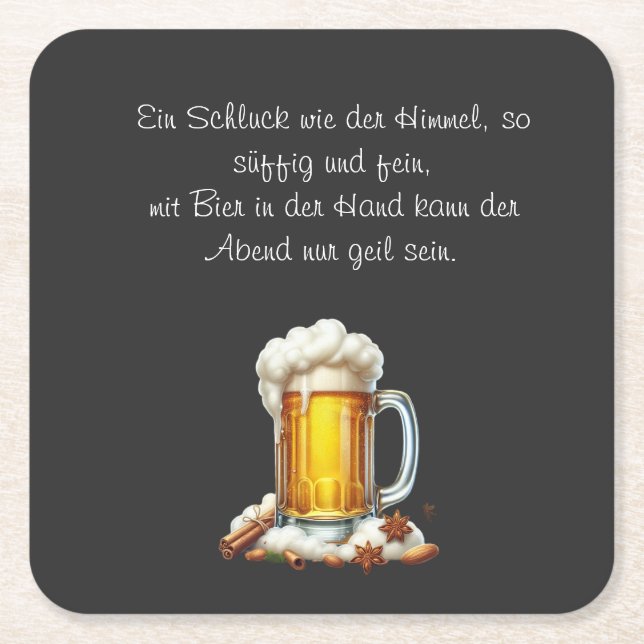 Dessous-de-verre Carré En Papier Bières (Devant)