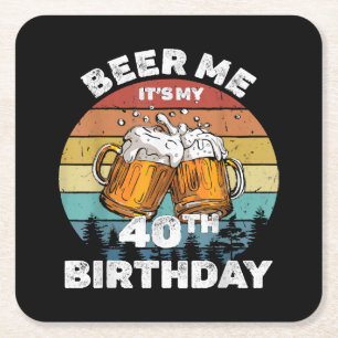 Dessous-de-verre Carré En Papier Bières pour mon 40e anniversaire