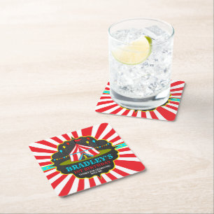 Dessous-de-verre Carré En Papier Big Top Carnival Circus Chalkboard 1er