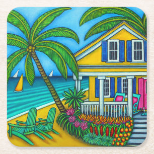 Dessous-de-verre Carré En Papier Billets aux Dessous de verre Paradise