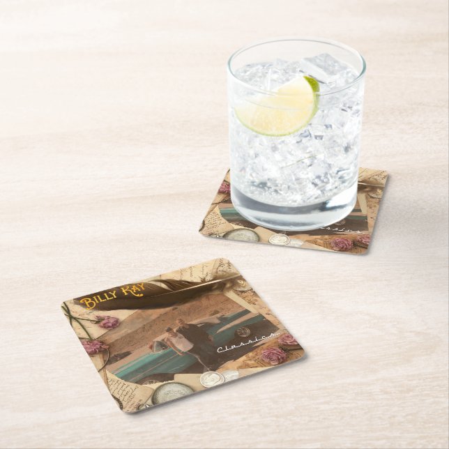 Dessous-de-verre Carré En Papier Billy Kay Classics Beverly Coasters (En situation)