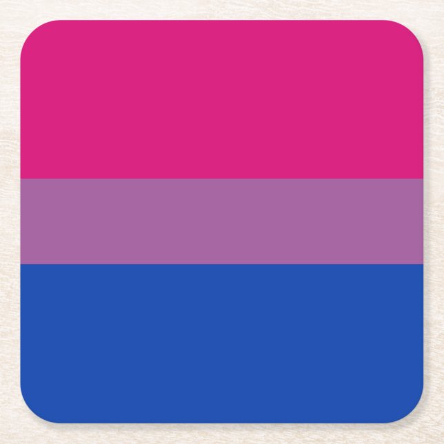 Dessous-de-verre Carré En Papier Bisexual pride (Devant)