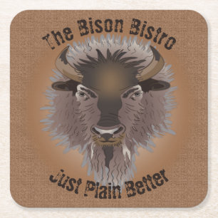 Dessous-de-verre Carré En Papier Bison rustique des plaines de l'Ouest