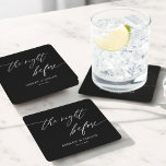 Dessous-de-verre Carré En Papier Black Rustic La Nuit Avant Le Dîner De La Répétiti<br><div class="desc">La nuit avant la répétition rustique Diner Décorations serviettes Ajouter un texte personnalisé au dos pour fournir toute information supplémentaire nécessaire pour vos invités.</div>