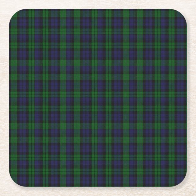 Dessous-de-verre Carré En Papier Blackwatch Tartan (Devant)