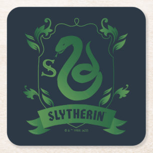 Dessous-de-verre Carré En Papier Blason de la maison SLYTHERIN™ orné