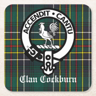 Dessous-de-verre Carré En Papier Blason et tartan du clan Cockburn