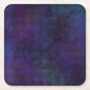 Dessous-de-verre Carré En Papier Bleu et violet Abstrait, Art numérique Grungy