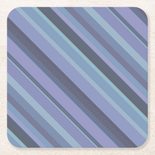 Dessous-de-verre Carré En Papier Bleu-gris bandes diagonales