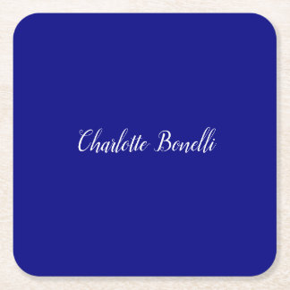 Dessous-de-verre Carré En Papier Bleu marin minimaliste professionnel