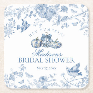 Dessous-de-verre Carré En Papier Bleue Toile Citrouille Floral Mariage Français Aut
