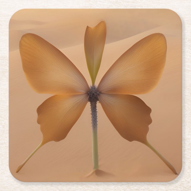 Dessous-de-verre Carré En Papier Bloom du désert (Devant)