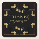 Dessous-de-verre Carré En Papier BM Bar ou Bat mitzvah noir Art Déco<br><div class="desc">Bar Mitzvah ou Bat mitzvah, soirée à thème "Art Déco" noir en faveur Dessous de verre papier. Tous les éléments de conception peuvent être modifiés : supprimé, déplacé, redimensionné, etc. Personnalisez le texte modifiable en supprimant et en remplaçant par le vôtre. Choisissez votre style de police, votre couleur et votre...</div>