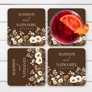 Dessous-de-verre Carré En Papier Boho Fleur sauvage Fleur sauvage Floral Jardin Mar