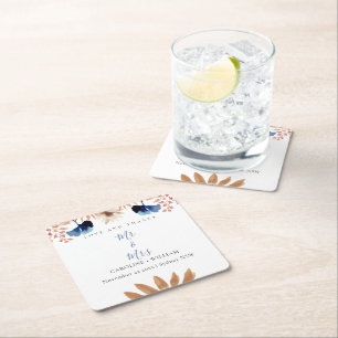 Dessous-de-verre Carré En Papier Boho Floral Mariage