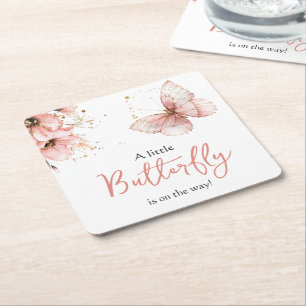 Dessous-de-verre Carré En Papier Boho Papillon Fleur Sauvage Floral Fille Baby Show