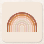 Dessous-de-verre Carré En Papier Boho Rainbow Beige Terracotta<br><div class="desc">Arc-en-ciel - Arcs Abstraits - Beige neutre / Terracotta.</div>