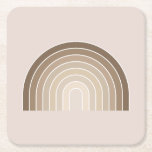Dessous-de-verre Carré En Papier Boho Rainbow Olive Earth Tons<br><div class="desc">Arc-en-ciel - Arc-en-ciel Boho - Arcs Abstraits - Olive Earth Tones.</div>