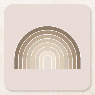 Dessous-de-verre Carré En Papier Boho Rainbow Olive Earth Tons