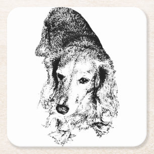 Dessous-de-verre Carré En Papier Boire avec cran – Dachshund