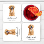 Dessous-de-verre Carré En Papier Bois Sur Moi ! Golden Retriever chien animal Maria<br><div class="desc">Ce sont des boissons sur moi ! Dessous de verre en papier Mariage pour chien d'or Retriever chien!</div>