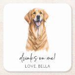 Dessous-de-verre Carré En Papier Bois Sur Moi ! Golden Retriever chien animal Maria<br><div class="desc">Ce sont des boissons sur moi ! Dessous de verre en papier Mariage pour chien d'or Retriever chien!</div>