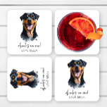Dessous-de-verre Carré En Papier Bois Sur Moi ! Mariage de chien Rottweiler<br><div class="desc">Ce sont des boissons sur moi ! Dessous de verre en papier Mariage pour chien Rottweiler Dog Pet!</div>
