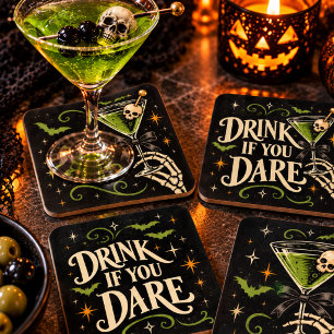 Dessous-de-verre Carré En Papier Boisson Si Vous Osez Cocktail d'Halloween
