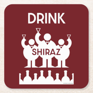 Dessous-de-verre Carré En Papier Boissons de vins de Shiraz
