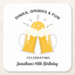 Dessous-de-verre Carré En Papier Boissons et boissons Mugs de bière Cheval Custom P<br><div class="desc">Super fun boire des casseroles pour votre prochaine fête d'anniversaire de pickleball. Design propose 2 tasses à bière et un pickleball au milieu. Ajoutez votre texte personnalisé ou supprimez-le. Idéal pour une fête d'anniversaire de volley-ball adulte, un prix de tournoi, un rassemblement de week-end de volley-ball, une escapade ou un...</div>