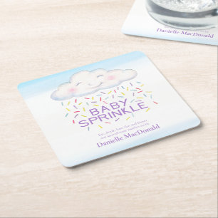 Dessous-de-verre Carré En Papier Bonbons à nuages bébé saupoudrer d'aquarelle color
