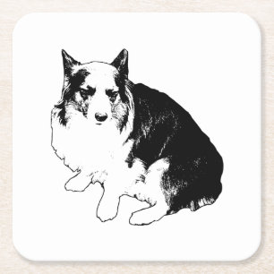Dessous-de-verre Carré En Papier Bonfire Rim Corgi