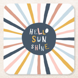 Dessous-de-verre Carré En Papier Bonjour Sunshine