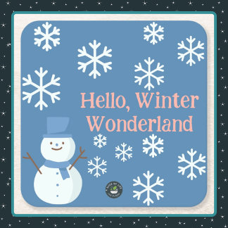 Dessous-de-verre Carré En Papier Bonjour, Winter Wonderland