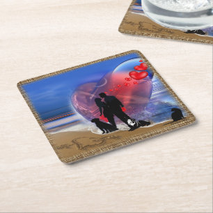 Dessous-de-verre Carré En Papier Bonne Valentine